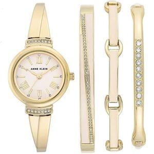 Anne Klein Dress Gold Watch Bracelet Set